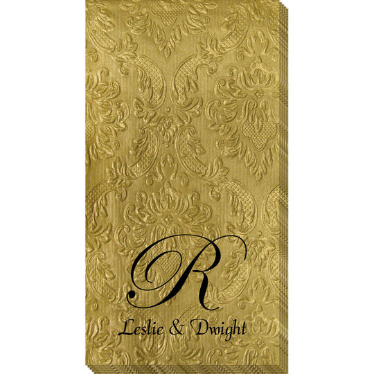 Presidential Initial Carte Embossed Guest Towels